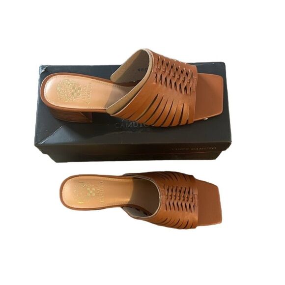 Vince Camuto Sawenna Block Heel Sandal in Warm Caramel Women's Size 10M - Picture 5 of 6